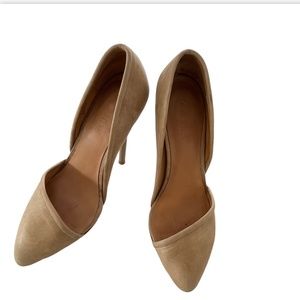 LAMB Classic Pointed-Toe D'Orsay Pumps in Beige 7.5